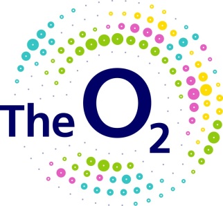 The O2 logo with coloured dots