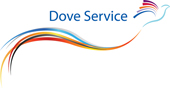 dove service small logo with rainbow bird symbol