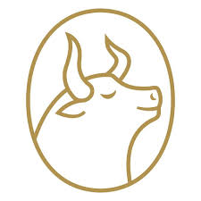 coffee culture logo light brown outline of a bulls head