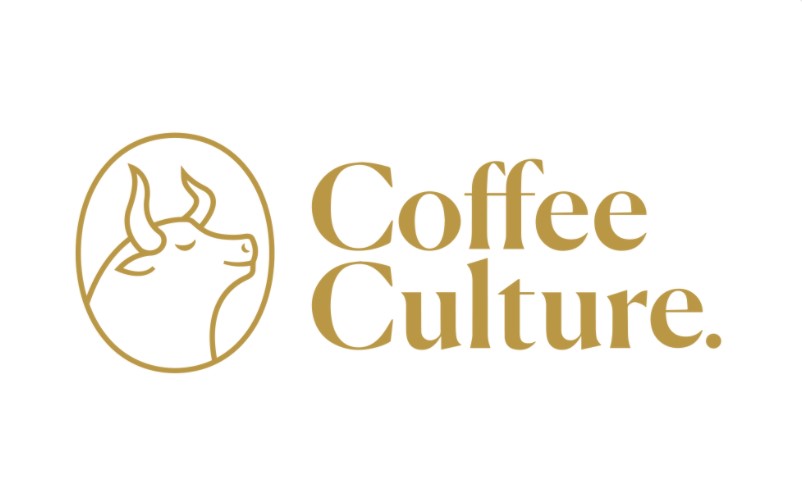 coffee culture logo including bull