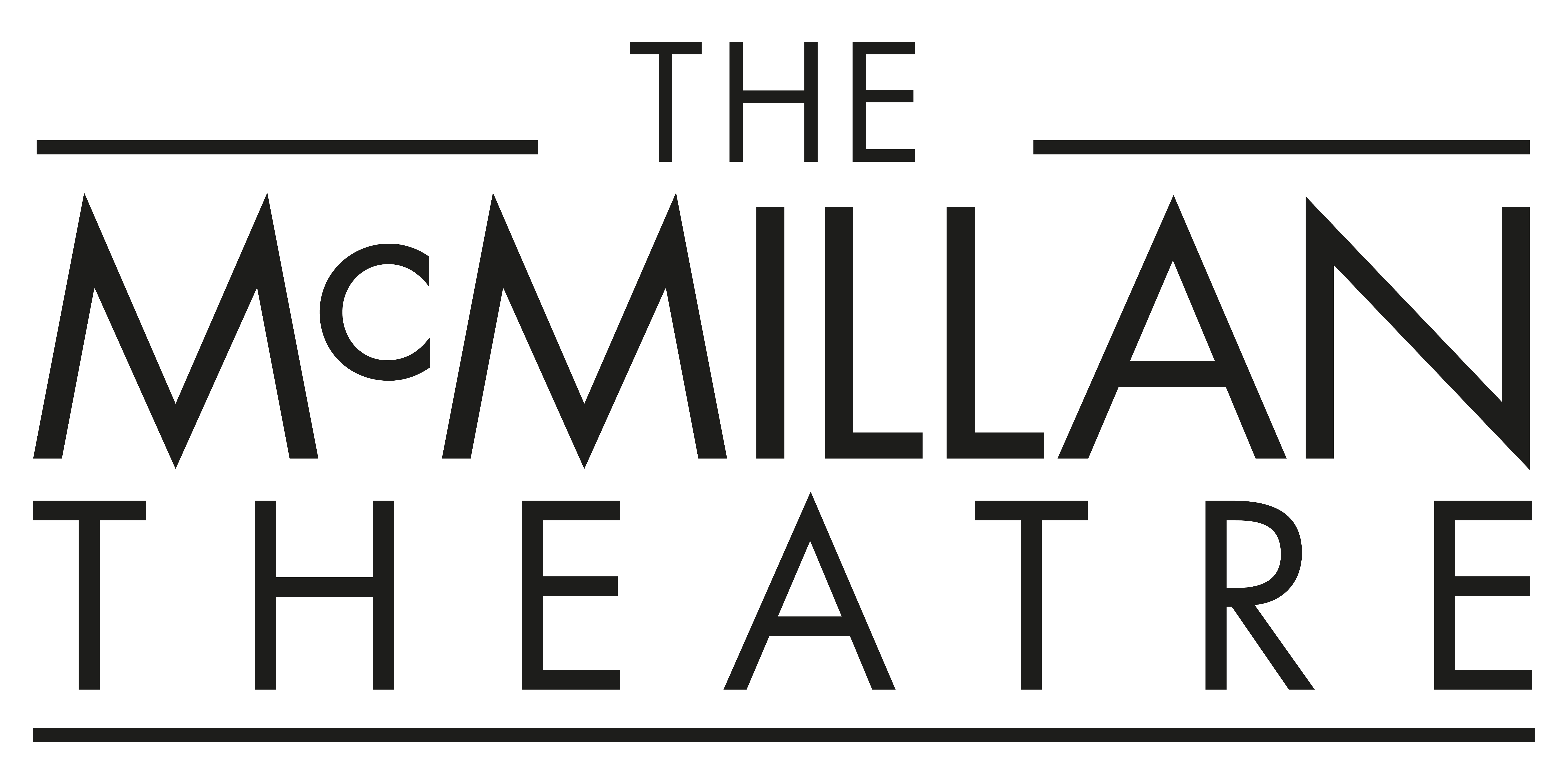 The Mcmillan Theatre in a black bold font